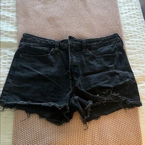American Eagle Outfitters Black Distressed Jean Shorts